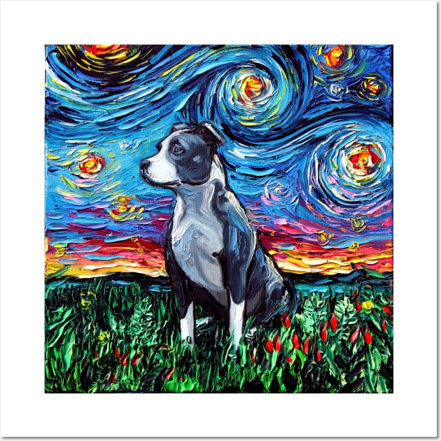 Pitbull Night Wall Art by sagittariusgallery